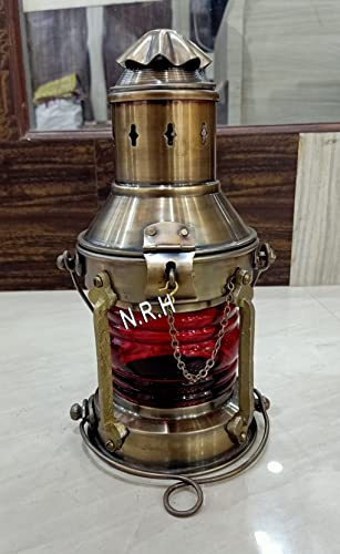Vintage Antique Oil Lamp Maritime Ship Lantern-Anchor Boat Light Lamp Decor