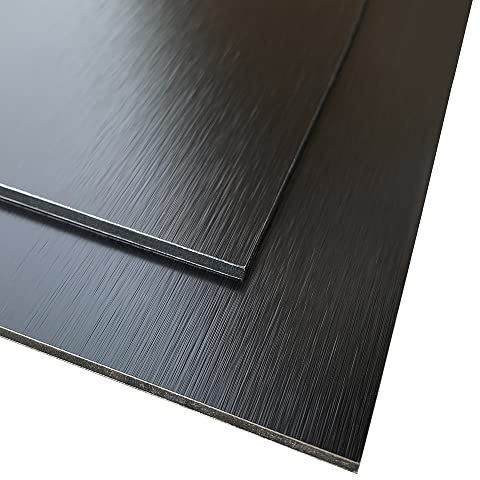 Panneau Composite Aluminium Brossé Noir et Cuivre Reversible 3mm. Plaque alu avec au Centre un Polyéthylène (PVC) - 100 x 200 mm -