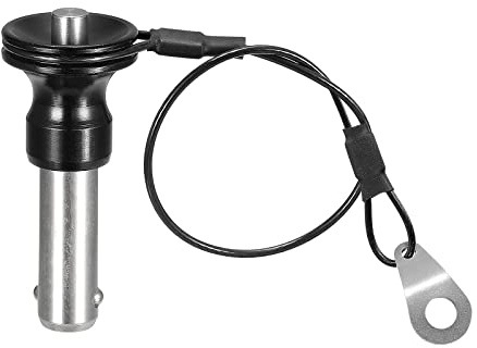 sourcing map Kugelverriegelungsstifte mit Knopfgriff, 304 Edelstahl, Schnellspannstift mit 20 cm Draht (10 mm-20 mm)