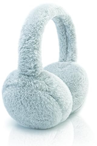 SEYUFN Faltbare Ohrenwärmer Damen Winter Plüsch Ohrenschützer Kinder Weiche Warm Halten Ohrenwärmer Mädchen Jungen Niedliche Ohrwärmer (A-hellgrau)
