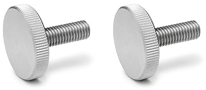 Ganter Normelemente Flat knurled screws, knurled screws (low shape), DIN 653-M6-12-NI, pack of 2, stainless steel, thread: M6 x 12