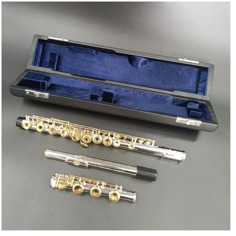 Querflöte Instrument Flöte Aus Silber Und Gold, Flöte Mit 17 Tasten, Offenem Und Geschlossenem Loch, C-Stimmung Und E-Tasten-Flöte