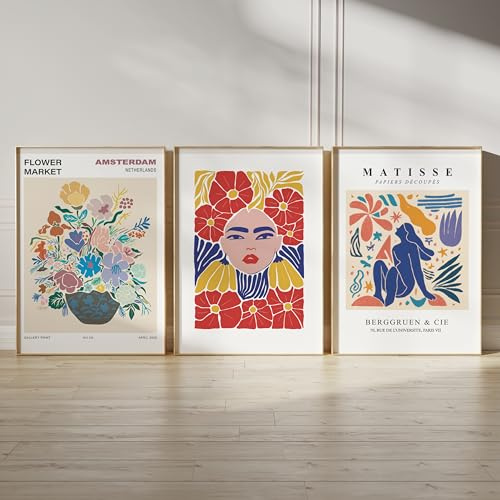 Winund® Poster Set 3x 50x70 cm – Große Boho Bilder in Beige | Moderne Wanddeko für Schlafzimmer, Esszimmer oder Büro | Premium Poster ohne Rahmen, vielseitig kombinierbar