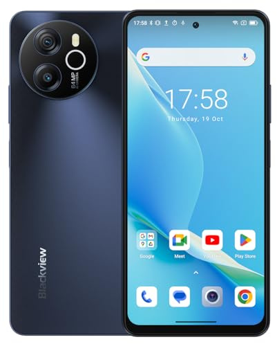 Blackview Shark 8 Smartphone Ohne Vertrag, 16GB+256GB, 6,78 FHD+ 120Hz, 64MP+13MP Kamera, 33W Schnellladung, DREI Kartensteckplätze, Android 13 Handy, Smart-K Box Lautsprecher, GPS NFC Schwarz