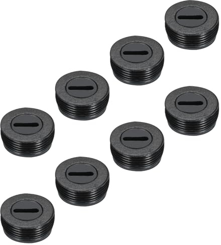 QUARKZMAN Tapa de Portaescobillas Carbón 17mm/0.67 OD 8mm/0.31 Alt 8pcs | Cubierta de Plástico, Roscado, Negra, para Motor Eléctrico