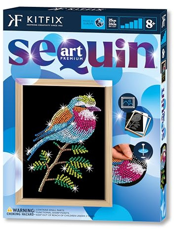 Kitfix - Sequin Art Carraca lila con marco de madera - 27 x 36cm - Sequin Art Blue Premium - Imagen de lentejuelas - Kit de bricolaje para jóvenes, adultos y niños a partir de 8+ - 1806