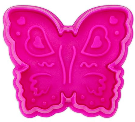 Städter Präge-Ausstecher Schmetterling mit Auswerfer, lebensmittelechter Kunststoff, 6 cm, pink, spülmaschinengeeignet, 169333