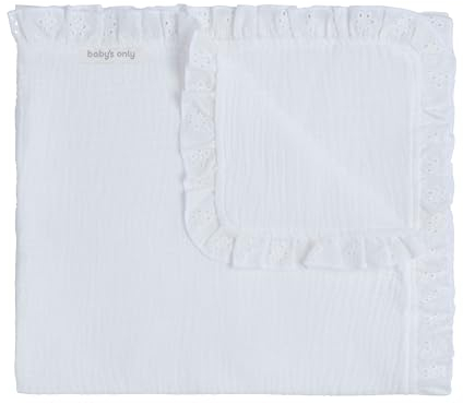 Baby's Only - Kinderdecke Calm - Kuscheldecke für gitterbett - Gitterbettdecke aus 100% Baumwolle - Für Jungen und Mädchen - 100x135 cm - Weiß