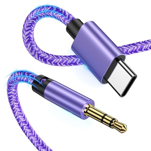 USB C auf Aux Kabel für iPhone Auto,1M Typ USB C auf 3,5mm Klinke Audio Kabel Handy für Samsung Galaxy S26 S25 S24 S23 S22 S21 A35 A16 A17,iPhone 17 16 15,Adapter Aux Kabel für Kopfhörer/Lautsprecher