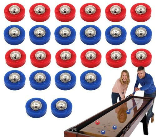 Discos pequeños de tejo para mesa, pequeños discos de repuesto para tejo | 24 accesorios para rizar tejo,Juego divertido de rodillos para tablero de tejo, cuentas deslizantes de escritorio portátiles,