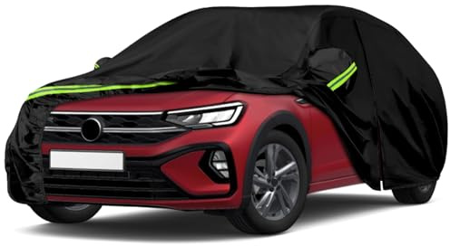 Vollgarage Autoabdeckung Ersatz für Volkswagen Taigo 2020-2024, Auto Abdeckplane Autogarage Autoplane Ganzgarage, Atmungsaktive Vollgarage Wasserdicht Reflexionsstreifen