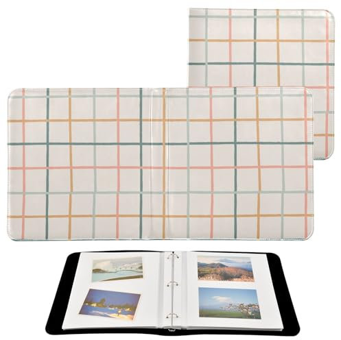 Fotoalbum, bunt, gekreuzte Linien, Bilderbuch für Fotos, Sammelalbum, Fotoalben, selbstklebende Bilderalben, 10,2 x 15,2 cm