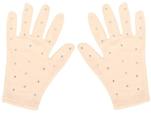 1 Paar Performance Dekorative Skating Handschuhe, Eiskunstlauf Handgelenk Handschuhe, Tragbare Schlittschuhhandschuhe Mit Strass, Kristallen Und Strassverzierung, für Showtanz Und Leistungsprüfungen