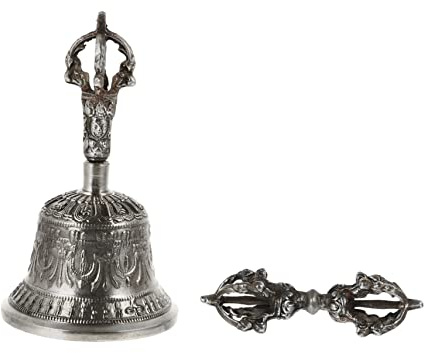 Toyvian Campana Vajra de Latón 6.5Cm Campana Diseño Exquisito Sonido para Decoración Religiosa Artesanal
