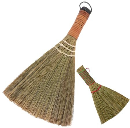 Milisten Kleine Handbesen Aus Natürlichem Miscanthus Gras Kompakt Weichborstig Staubschonend Multifunktionaler Tisch Und Schreibtisch Reinigungsbesen Für Innen