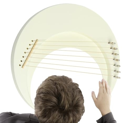 Harfensaiteninstrument, Mondlyra-Harfe | Hölzerne Lyra-Harfe, 7 Saiten | Mondlyra-Klavier | -Harfeninstrument mit Stimmschlüssel, Musikinstrument für Konzerte