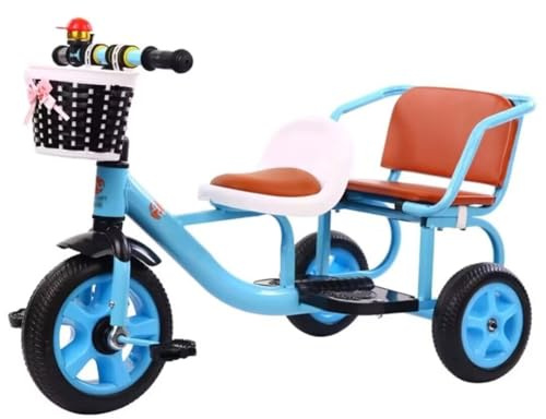 Generisch Tandem-Dreirad mit Doppelsitzen, Cruiser-Dreiräder mit Pedalen, Dreirad mit Schaumstoffsitz, verschleißfestes Schaumstoffrad