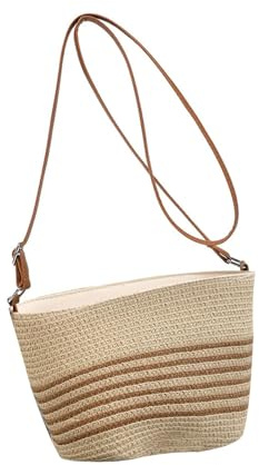 Bolso Cruzado A Juego para Mujer A Rayas Hombro De Playa Paja Mensajeros Tejidos A Mano Compras Cruzado para Mujer Tejido A Mano con Hombro A Playa A Rayas