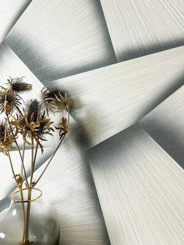 Newroom Tapete Anthrazit Vlies Grafik - Modern Geometrisch Glanz Streifen für Wohnzimmer Schlafzimmer