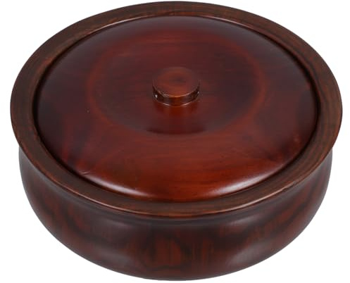 BESPORTBLE Frutero de Madera con Tapa Cuenco para Aperitivos y Frutas Tamaño Mediano 22-23 X 75 CM Color Café Caja Ligera para Almacenamiento Hogar y Tienda