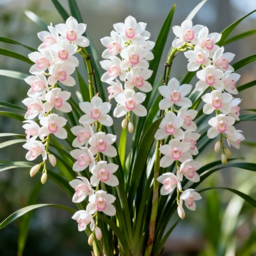 Rizomi di Cymbidium resistenti - Orchidee da esterno selezionate - Ideali per la piantagione su balconi e per scopi ornamentali-15 Rhizome-H