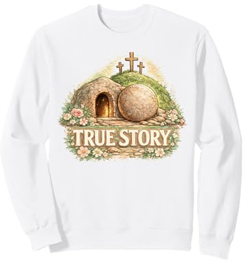 Verdadera Historia de Pascua Cristiano Jesucristo Tumba Vacía Cruz Sudadera
