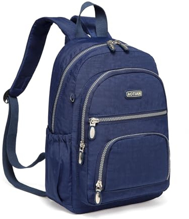 AOTIAN Damen Rucksack Klein, Leicht Mini Reiserucksack Daypack | Kompakter tagesrucksack arbeitstasche frauen, kleiner rucksäck 9 Liter, Wasserabweisend nylon, Anti diebstahl, Multi taschen