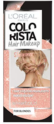 L'Oreal Colorista Hair Makeup Shimmer Pink Gold Temporary Blonde Hair Colour 30ml