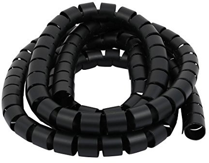 Aexit Filo avvolgente a spirale flessibile con cavo a diaframma da 25 mm, ner-o, 2,5 metri, con clip ID: 537986