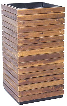 VIVANNO Pflanzkübel Blumenkübel Pflanz-Säule Block 80 * 43 * 43 aus Holz Akazie, Braun