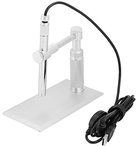 Microscopio Digitale Zunate, Lente di Ingrandimento Digitale per Fotocamera, Supporto Webcam, Metallico, USB, Sensore CMOS di Alta Qualità, 2 M, Argento, LED
