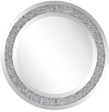 Beliani Moderner Wandspiegel ø 70 cm Rund Silber Erbray