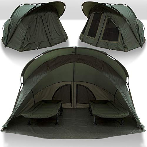 NGT XL Super Size Fortress Pram Bivvy Tent System with Hood - Fits Two Bedchairs Carp Fishing