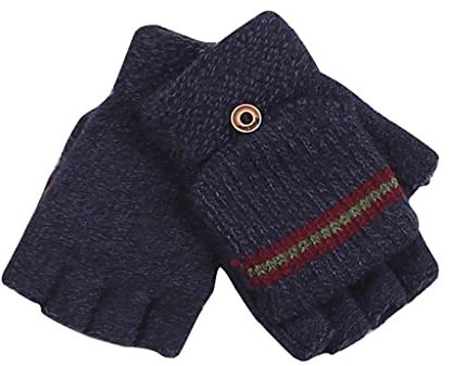 GHCXY Handschuhe,Kinder Kinder Fingerlose Handschuhe Gestreifte Halbfinger Strickfäustlinge Winter Weiche Unisex Basic Handschuhe Mädchen Jungen Guantes,a