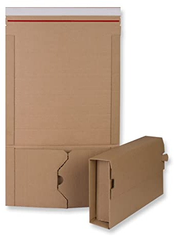 A5 Size Book Postal Wraps 215x165x(0-80) mm Strong Cardboard Mailers - Manilla Book Wrap Flute (Pack of 10)