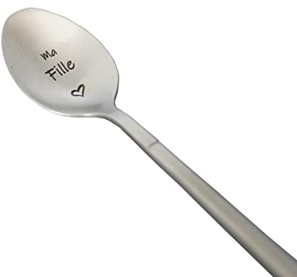 Cucchiaio con messaggio d'amore, idea regalo originale e personalizzato per una festa, Natale o un compleanno, cucchiaino da caffè/dessert con scatola regalo per la mia figlia