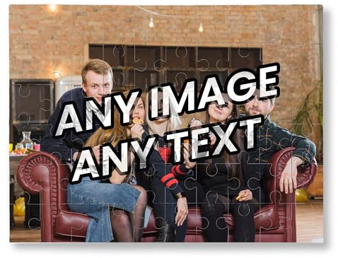 Puzzle en bois MDF personnalisé, 60 pièces, format A5+ avec votre photo/texte, cadeau personnalisé