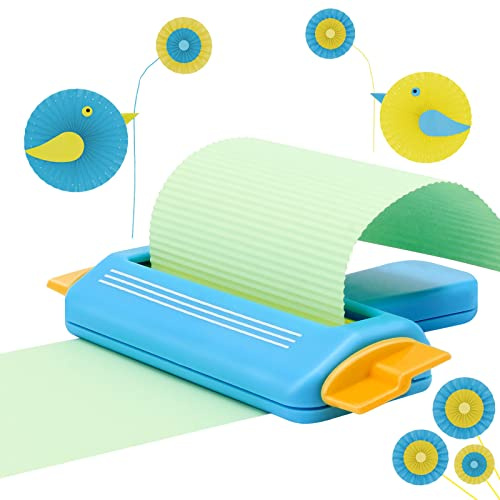 Pletpet - Herramienta de crimpadora de papel para hacer formas de onda, crimpadora de papel pequeña para manualidades, manualidades, cartulinas y álbumes de recortes (azul)