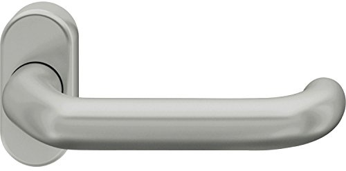FSB Türgriff mit Rosette oval universal und Hochhaltefeder, Türdrücker für Rahmentüren, Aluminium silber eloxiert 970625011