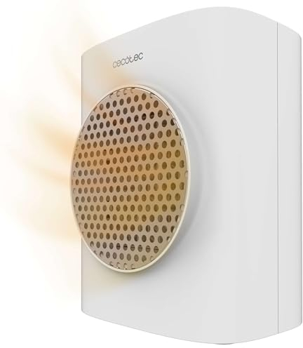 Cecotec Scaldabagno Ceramico ReadyWarm 1570 Max Ceramic Smart White. 1500 W, Tecnologia Ceramica, Display Digitale, Termostato Regolabile, Silenzioso, Sistema di Sicurezza