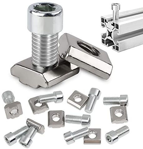 Nutensteine, T-Nut Schiene M8 mit Schrauben, Kohlenstoffstahl Nutenstein für C Profil, Aluprofil, Spannpratzen, Aluschiene, Aluminiumprofil-Extrusionsschlitz 30-Serie