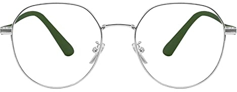 KAEOISFU Retro Ovalem Metall Rahmen Lesebrille für Damen und Herren, Modischer Roud Blaulichtfilter Computer Lesebrillen