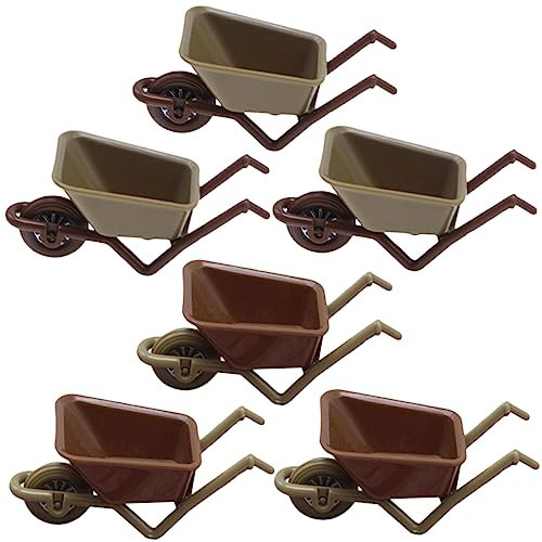 Toyvian 6 Stück Miniatur Schubkarre Set Aus Kunststoff Für Puppenhaus Deko Und Mini Garten Landschaft 9X4X4Cm Realistisches Radkernmodell Für Kreative DIY Bastelprojekte