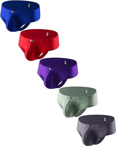 iKingsky Hommes Cheeky Tanga Sous-vêtements stretch Shorts rétro avec demi dos Sexy Poche Caleçon pour Hommes - 0492 (X-Large, Lot de 5), Lot de 5, XL