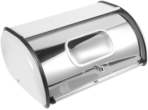 FELTECHELECTR Contenitore Pane in Acciaio Da Tavolo Capacità Ampia Cassetta Porta Pane Resistente e Versatile Per Cucina e Caffetteria Organizer Multifunzione Per Snack e Frutta