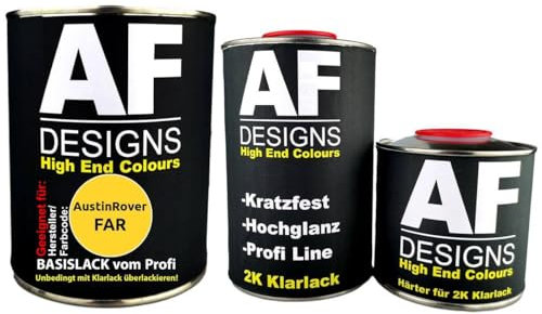 Juego de pintura para coche de 2,5 l adecuado para AustinRover FAR Trophy Yellow Clear Coat Endurecedor Base Barniz Reparación Barniz Listo para Pulverizar