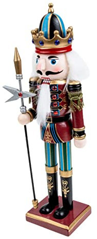 TOKIDNY Soldato Di Natale Legno Decorazione Vintage Per Tavolo e Scrivania Per Festività e Foto Statuetta Nutcracker Per Natale e Occasioni Speciali