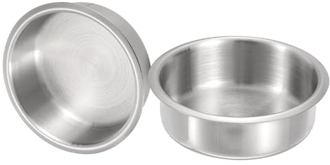 sourcing map 2 Pcs 201 Stainless Steel Drop-in Cup, 0.94 x 3.07 Drink Can Holder Poker Table Cup Holder Insert for Sofa Boat Car Marine, Silver