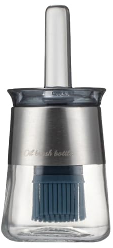 Botella dispensadora de aceite, botella dispensadora de aceite de oliva con cepillo de silicona | Dispensadores de cocina de vidrio 2 en 1, botella de aceite con cubierta de cepillo, silicona para