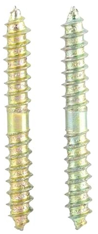 20 Tornillos de Espiga de Hierro galvanizado de 5 x 40 mm for Madera, Conectores for Muebles de carpintería, Tornillos de Doble Punta, Tornillos autorroscantes Puntiagudos.